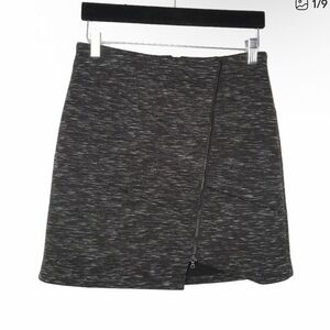 Sam Edelman Black Marled Knit Zipper Detail Skirt